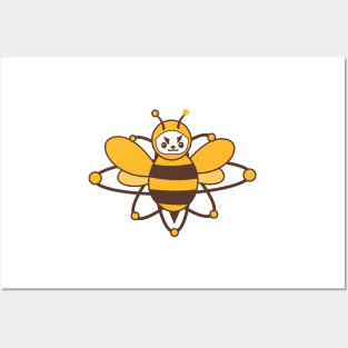 brave atomic bee funny character Posters and Art